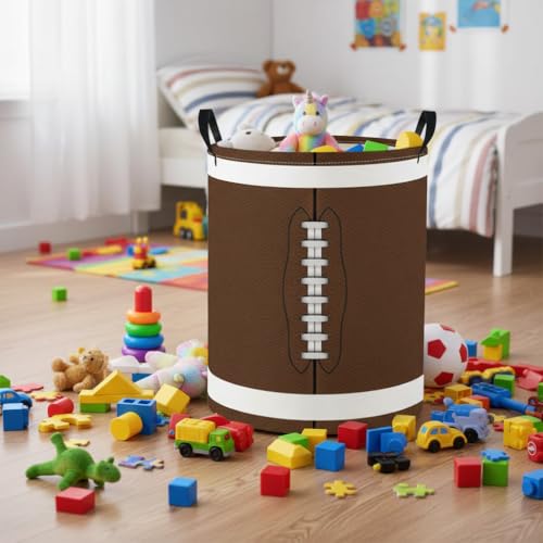 Baby Laundry Basket Baby Nursery Hamper Kids Laundry Basket Toy Storage Bin for Boys Room Decor Gift Baskets for Bedroom Bathroom(Football) - color: Football