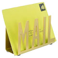 MyGift Mail Holder Organizer Countertop Modern Golden Metal with Cutout MAIL Lettering Design, Office Desktop Envelope and Document Storage Rack - color: Golden