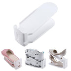 HOMOKUS 20 Pack Shoe Slots Organizer,3-Level Flexible Adjustable Shoe Stackers,Slip-on Shoe Rack,Double Layer Shoe Tray Organizer Holder with 3 Different Height,Space-Saving Shoe Holders (White) - color: White