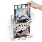 Suwimut 3 Pack Acrylic Brochure Holder, 8.5 x 11 Inch Brochure Holder Wall Mount, Clear Literature Organizer Pamphlet Flyer Display Plastic Magazine Holders for Wall
