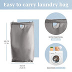 LONBET Laundry Basket with Lid, Made from Breathable Fabric | Aesthetic Clothes Hampers for Laundry with Side Handles & Sturdy Bamboo Frame (26 Gallons - Single, Gray) - color: Gray, style: 26 Gallons - Single