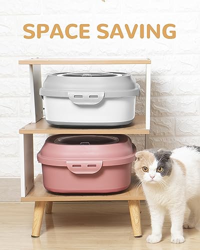30-35 Lbs Dog Food Storage Container Collapsible Dog Food Container with Airtight Lids, Wheels, Scoop and 2pcs Food Storage Containers, Large Pet food storage for Dog, Cat - color: Light Grey