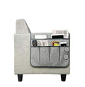 IPENNY Cotton Linen Sofa Couch Remote Control Holder Chair Armrest Caddy Pocket Organizer Storage Bag for Cellphone Tablet Notepad Book Magazines DVD Eyewears Drinker Snacks Holder Pouch - color: Cotton, Gray