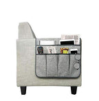 IPENNY Cotton Linen Sofa Couch Remote Control Holder Chair Armrest Caddy Pocket Organizer Storage Bag for Cellphone Tablet Notepad Book Magazines DVD Eyewears Drinker Snacks Holder Pouch - color: Cotton, Gray