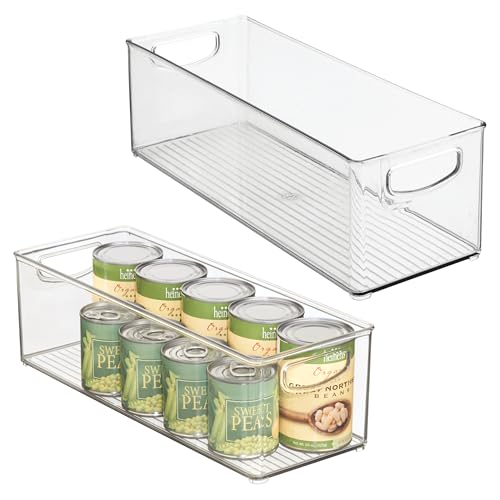 iDesign Plastic Stackable Pantry Bin for Kitchen Cabinets or Fridge, Set of 2, Clear, Made in USA - style: Pack of 2