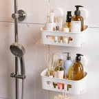 TAILI Shower Caddy Suction Cup 2 Pack, Heavy Duty Bathroom Organizer, Removable Shelves for Inside Shower, Shampoo, Waterproof Suction Plastic Storage for Bathroom Accessories Holder, White - style: 2 × White