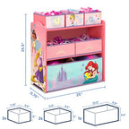Delta Children Design & Store 6 Bin Toy Storage Organizer, Disney Princess - color: Disney Princess