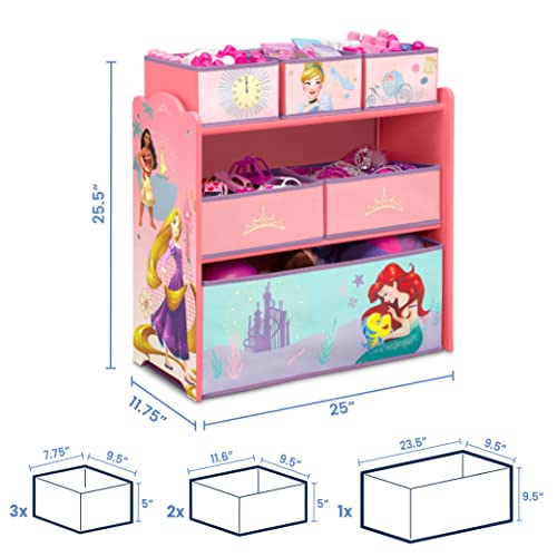 Delta Children Design & Store 6 Bin Toy Storage Organizer, Disney Princess - color: Disney Princess