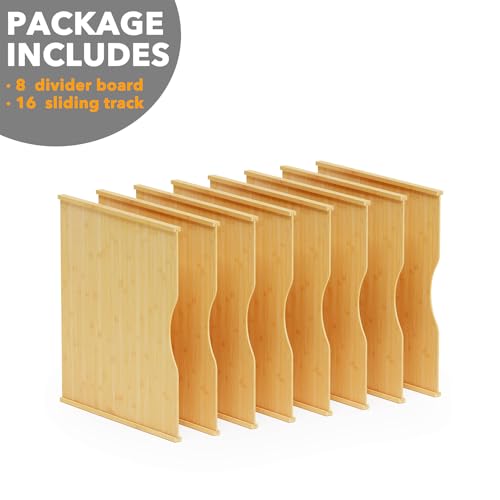 SpaceAid 8 Pack Tray Dividers for Cabinets, Bamboo Kitchen Cookie Baking Sheet Organizer for Cabinet, Vertical Pan and Trays Organizers for Pantry Storage - size: 8 Pack (23.5"D x 23.7"H)