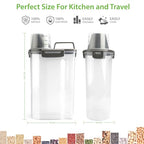 Viretec Rice Airtight Storage Container, 3 to 5Lbs Cereal Dry Food Flour Bin, Pet Dog Cat Food Dispenser with Measuring Cup, BPA Free Clear Plastic Kitchen and Pantry Organization Bin for Sugar - color: 3L/Grey