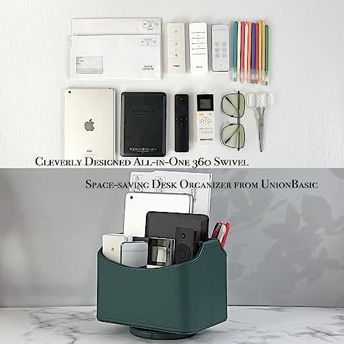 UnionBasic Rotating Desk Organizer, 360 Desk Spinning Caddy, Desktop TV Guide/Mail/Media/Remote Controller Holder Organizer,Green - color: Green