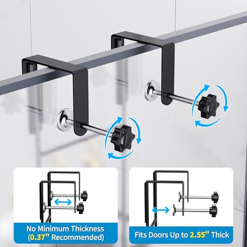 KEGII Shower Organizer Hanging Over the Door, 3 Tier Large Capacity Shower Caddy with 2 Soap Holders & Razor Holders, 18 Hooks & 4-in-1 Dual Hooks, Adjustable Rustproof Bathroom Rack, Black