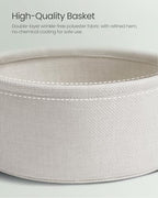 VASAGLE LILEA Collection - Small Round Side End Table, Modern Nightstand with Fabric Basket, Laurel Green and Cream White ULET223C69 - color: Laurel Green + Cream White, size: Round + 1 pack