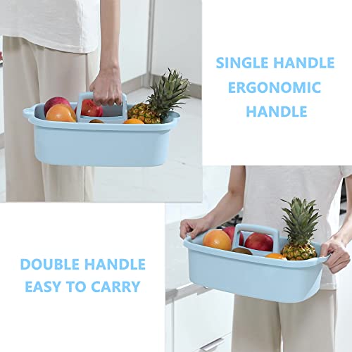 Large Cleaning Supplies Caddy Portable Shower Basket Supply Organizer with Handle Plastic Bucket Tool Storage for Bathroom, Bedroom, Kitchen, College Dorm, Garden, Blue 2 Pack - color: Blue, size: Large, 2pcs
