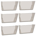 Gawerk Clear Acrylic Single Pocket, Plastic Hanging Wall Mount File Holder for Office Home (Gray, 6 Pack) - color: Gray, size: 6 Pack