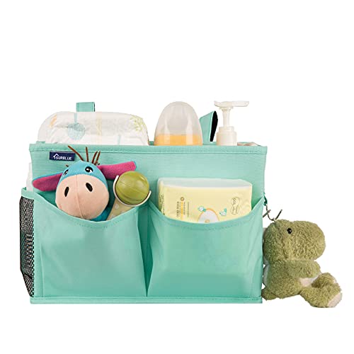 Surblue Caddy Hanging Organizer Bedside Storage Bag for Bunk and Hospital Beds, Green, Small - color: Green, size: Small