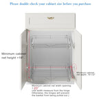 DINDON 2 Tier Pull Out Cabinet Organizer (20" W X 18" D), Double Tier Wire Basket Slide Out Shelf Storage for Kitchen Base Cabinet Organization for Kitchen, Pantry, Bathroom, Chrome - size: 20'' W X 18'' D
