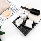 Luxspire Vanity Tray, Bathroom Tray Toilet Tank Storage Tray, Resin Kitchen Sink Trays, Vanity Countertop Organizer for Candles Towel Bottles Perfume Holder Serving Trays, Marble Style -Large- Ink - color: A - Ink, style: Large