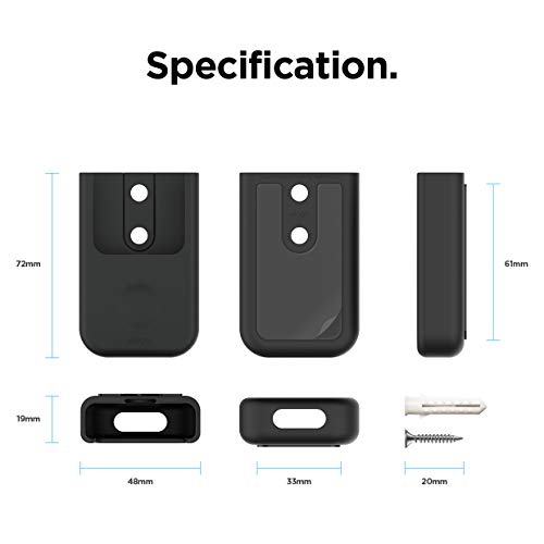 elago Universal Remote Holder Mount Compatible with Apple TV Remote and All Other Remote Controls - Adhesive Tape or Screw Mounting Options, Available Wired Charging [Small] [1st Gen] [Black] - color: Black, size: Small - 1 Gen