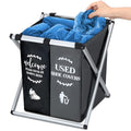 Wonderjune Foldable Disposable Shoe Cover Box Dispenser Fabric Storage Bin Holder with Used Shoe Covers and Welcome Please or Remove Sign for Open House Supplies(Black, Gray) - color: Black, Gray