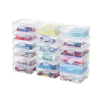 18 Pack Storage Containers with Latching Lid Small Size 5" x 5"x 1.9" Plastic Clear Boxes for Office,Beauty - size: Small-18 Pack