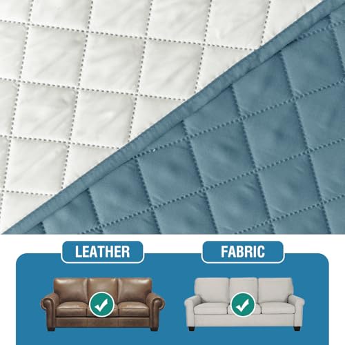 2 Pack Water Resistant Armrest Covers for Chairs and Sofas Couch Arm Covers for Sofa with 3 Pockets for Phone Sofa Arm Protector for Pets, Cats (Dusty Blue) - color: Dusty Blue