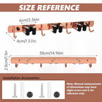 3 Racks and 4 Heavy Duty Hooks Mop and Broom Holder Wall Mount, Stainless Steel Broom Organizer Storage Utility Tool Racks for Home, Kitchen, Garage, Laundry Room. Rose Gold - color: Rose Gold