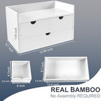 Charmewooden Desk Organizer with Drawers Countertop Drawer Organizer Drawers for Desk Top Home Office Workspace Bathroom Toiletries Supplies (White with shelf) - style: White with shelf