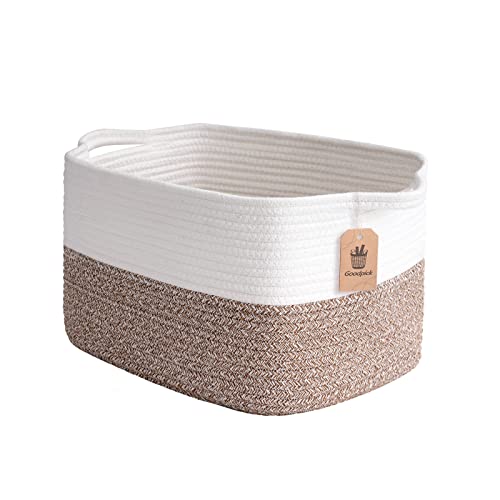 Goodpick Cube Storage Bins - Shelf Baskets for Toys Storage, Closet Storage Bins for Towel Book Clothes, Woven Basket for Shelves Baby Laundry Basket, 13''x10''x9'' - color: Brown, size: 13"L x 10"W x 9"H