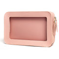 LETGO Clear Makeup Bags, TSA Approved Toiletry Bag with Zipper, Clear Makeup Organizer Fit Carry-on Travel Essentials,Clear Cosmetic Bags for Women Men (C-Pink) - color: C-Pink
