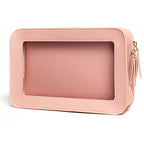 LETGO Clear Makeup Bags, TSA Approved Toiletry Bag with Zipper, Clear Makeup Organizer Fit Carry-on Travel Essentials,Clear Cosmetic Bags for Women Men (C-Pink) - color: C-Pink