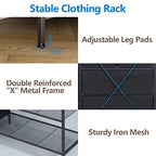 Auromie Clothes Rack with 5 Drawers & 4 Storage Shelves, 59.1W*70.9H Heavy Duty Clothing Rack with 2 Hanging Rods, Wardrobe Closet Organizer System with 5 Hooks, Freestanding Garment Rack (Rustic) - color: Rustic