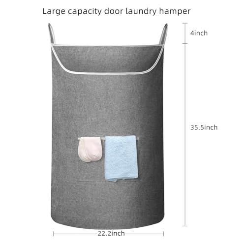 SAVERHO X-Large Door Hanging Hamper Bag,2 Pack Large Capacity Hanging Laundry Hamper Basket with Wide Opening Dirty Clothes Laundry Hamper Storage Bag Size 35X22inch(Grey-2Pack) - color: Grey-2Pack