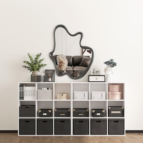 Wooden 9 Cube Storage Organizer with Closed Back Panel,White Cube Shelf Cubby Storage Organizer with Compartments for Living,Bookshelf, Easy to Install (White, 9 Cube-11in) - color: White, size: 9 Cube-11in
