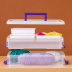 IRIS USA 9 Qt. Plastic Craft Storage Container Bins with Lids,Small Art & Office Supply Organizer Tote,Sensory Bins & Boxes for Home-& University,Latchable,Stackable,Portable,Clear,(Pack of 8) - size: 9 Qt. - 8 Pack, style: STACK & CARRY - 2 Layered