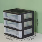 BYCY 3 Drawer Clear Stacking Desktop Organizer, Plastic Drawer Storage Container for Stationery Art Craft Supplies, Stackable Storage Drawers Make up Organizer for Office Supplies, School, Home - size: Small 3Drawer