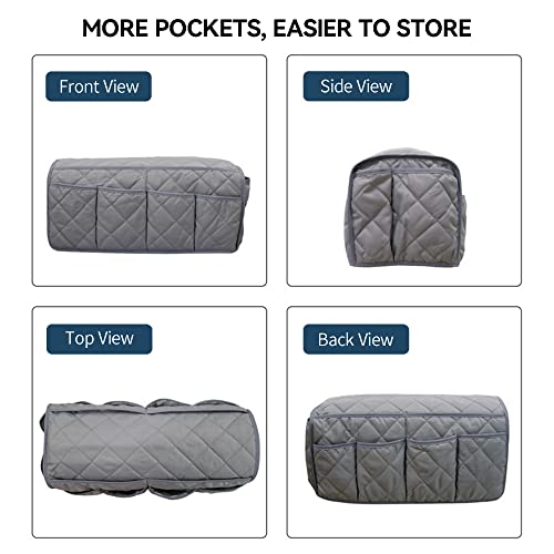 MEHIDFY Armchair Caddy, Waterproof Sofa Armrest Organizer, Non Slip Recliner Organizer, Remote Holder for Recline, Recliner Caddy with 14 Pockets Storage for TV Remote, Phone, Magazine (Grey) - color: Grey