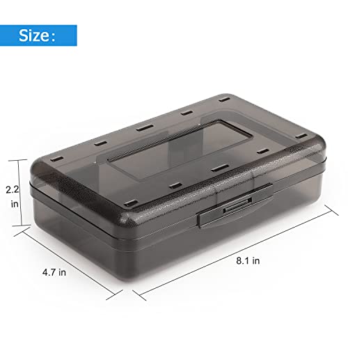 Tamaki 1 Pack Plastic Pencil Box Large Capacity Pencil Boxes Clear Boxes with Snap-tight Lid Stackable Design and Stylish Office Supplies Storage Organizer Box, Black - color: Black