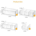 PAVSTINE Medicine Cabinet Organizer 3 Pack, Plastic Stackable Storage with 2 Drawers, Bathroom Mirror Cabinet Organizer with Removable Dividers for Wall Cabinet, Vanity, Countertop, Clear - size: 3-Tier