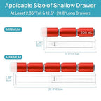 Vtopmart 8 Pack Shallow Drawer Dividers, 2.36" High 12.5"-20.8" Adjustable Expandable Kitchen Drawer Organizer, Clear Plastic Organizer Separators for Flatware, Utensil, Cutlery, Underwear, Clothes - size: 2.36" H, 12.5"-20.8" L