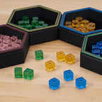 Magnetic Board Game Storage Trays, Hexagonal Modular Organizer, Flexibility Customize Layout Tray Accessory, Holds Tabletop Bits, Components, Pieces, Dices (7-Pack)