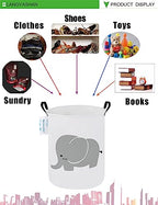 LANGYASHAN Laundry Basket Canvas Fabric Collapsible Organizer Basket for Storage Bin Toy Bins Gift Baskets Bedroom Clothes Children Nursery Hamper (Elephant) - color: Elephant
