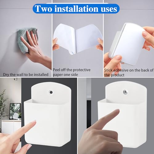 KAKAMINA Remote Control Holder Wall Mount 6pcs,TV Remote Holder with Screws,Self Adhesive Pen Holder for Wall, Suitable for TV Remote Controls, Pens, Keys, Toothbrushes