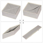 DIOMMELL Set of 4 Foldable Cloth Storage Box Closet Dresser Drawer Organizer Fabric Baskets Bins Containers Divider for Clothes Underwear Bras Socks Lingerie Clothing, Grey 22-0000 - color: Light Grey