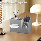 Leather Square Tissue Box Cover with Storage Tray,Cube Tissue Box Holder,Modern Facial Paper Organizer with Remote Control Holder for Bathroom,Vanity Countertop,End Table NightStand Home Office.Grey - color: Grey