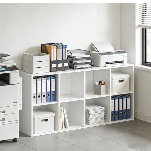 8-Cube Storage Organizer Shelf, Open Cube Bookshelf, Reversible Bookcase, Sturdy Modern Storage for Home Office, Bedroom, Living Room, White - color: Classic White, size: 8-cube