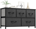 YITAHOME Dresser with 5 Drawers - Fabric Storage Tower, Black Dresser & Chest of Drawers, Organizer Unit for Bedroom - color: Black Ash Grey(new 2025), style: 5-Drawer