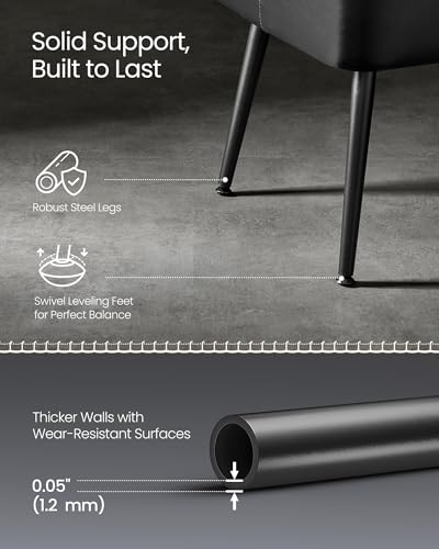 VASAGLE EKHO Collection - Bench for Entryway Bedroom, Synthetic Leather with Stitching, Ottoman Bench with Steel Legs, Living Room, Mid-Century Modern, Loads 660 lb, Ink Black ULOM076B01 - color: Ink Black, style: Steel Leg Bench