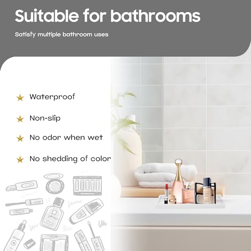 Vanity and Bathroom Tray, 7.7" ABS Countertop Organizer,Waterproof Vanity Tray for Toilet Tank,Perfume,Soap,Keys,Bathroom Accessories,Kitchen and Bath Trays,Non Slip Small Trays,White,2 Pack - color: White, size: 7.7'' x 4'' x 0.7'' (2 Pack)