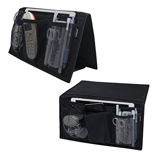 Gloppie Bedside Caddy with Pockets - Table Nightstand & Loft-Bed Organizer - Desk Storage & Hanging Organizer for Dorm - color: Upgrade Black